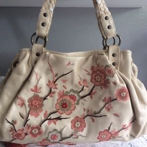 Isabella Fiore Cream Satchel with matching wallet